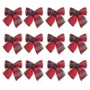 12 Pack 8cm Tartan Bows Christmas Tree Decoration Crafting Wedding