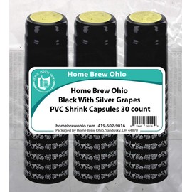 Home Brew Ohio Black With Silver Grapes PVC Shrink Capsules 30 count