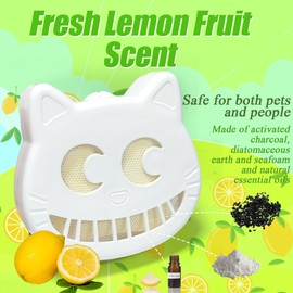 PurifyLogix Cat Litter Box Deodorizing Pods for Cumrige Self Cleaning Litter Box, Odor Absorber Carbon Filter Refills, Cat Odor Trap to Eliminates Litter Odors, Includes 2 Stick-on box