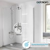 gotonovo Brushed Nickel Exposed Pipe Shower System Wall Mount 8’’