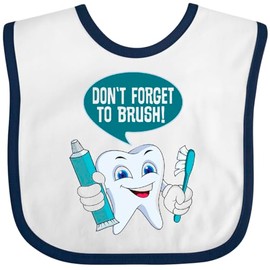 inktastic Dental Hygienist Dentist Toothbrush Baby Bib White and Navy 42d7a