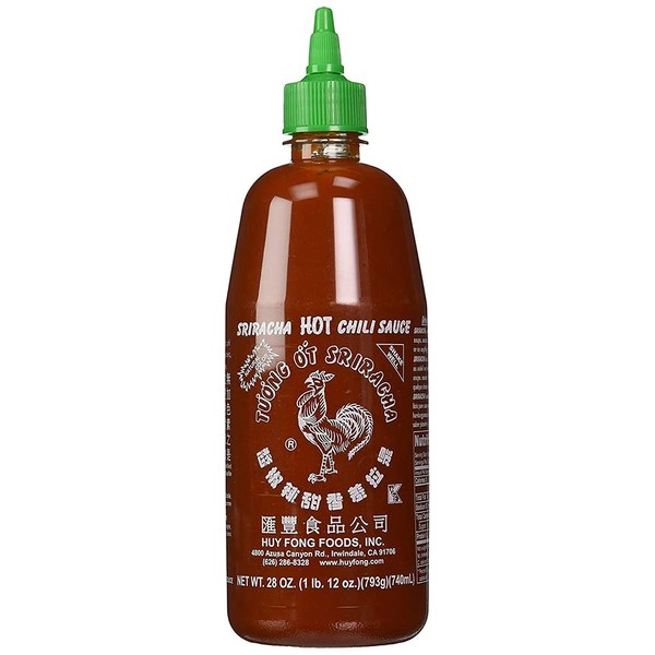 Sriracha Hot Chili Sauce Bottle from Huy Fong 28oz, Pack