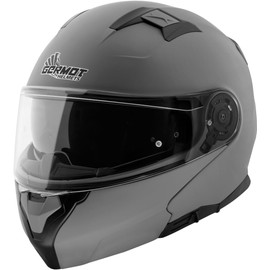 Germot GM 970 Flip-Up Helmet Grey Matt ECE 22.06 with Sun Visor and P/J Homologation, S 55/56