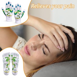 Reflexology Socks Set, Beginner Acupoint Reflexology Tools Massage, Acupressure Reflexology Gloves and Socks Set, with Point Massager Tools Hand Spa Reflexology Sock for Women and Men Tired Relieve