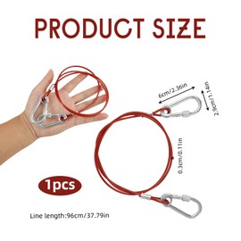 1M Dog Tie Out Cable, Strong Dog Chain Lead for Large & Medium Dogs, Weatherproof Tie-Out with Clips, Long Line Lead, Ideal for Garden, Camping, Training, Hiking and Outdoor Use