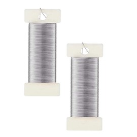 2 Rolls Florist Wire for Wreath Making, 22 Gauge Paddle Wire - Flexible Wreath Wire, Floral Wire for Christmas Wreath Making, Wedding Garland, Flower Arrangement Crafting Binding Wire for Floristry