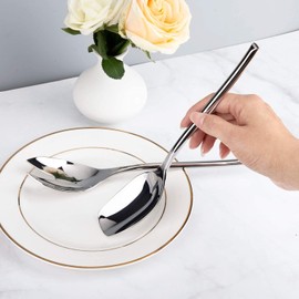 IMEEA&reg; 2-Piece 10inch Heavy Duty 18/10 Stainless Steel Salad Spoon Fork Serving Set