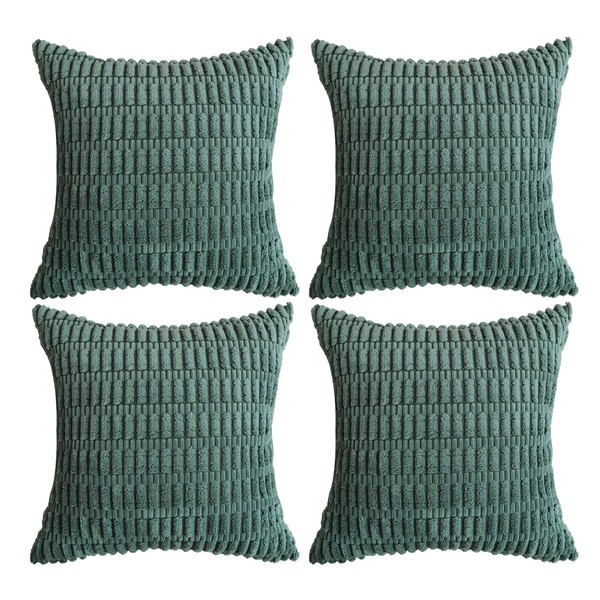 sykting Soft Corduroy Blue Summer Fall Throw Pillow Covers 20x20