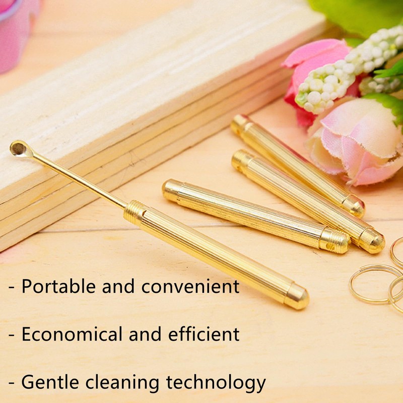8 Pcs Ear Wax Removal Tool, Folding Type Copper Ear-Pick