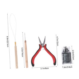 Gatuida 1Set Professional Hairdressing Kit Hair Extension Plier Pulling Needle Micro Rings Tool for Salon Home Use Speeds Up Installation Removal Essential Hair Extension
