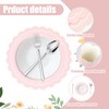 50pcs Pink Disposable Paper Placemats – Scalloped Round Table Place