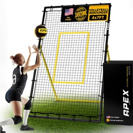 Apex Sports - Adjustable Volleyball Rebounder Net 7x4 ft – Bounce Back Training Equipment with Angle Customization for Practicing Volleyi...