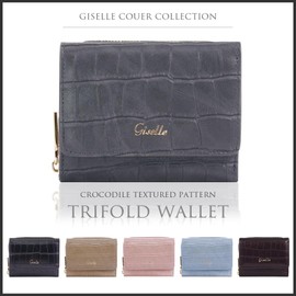 [ジゼル] 訳あり 財布 三つ折り財布 レディース コンパクト 小さい ミニウォレット 小銭入れ カード入れ 大容量 シンプル フォーマル レディース (ベイビーブルー)