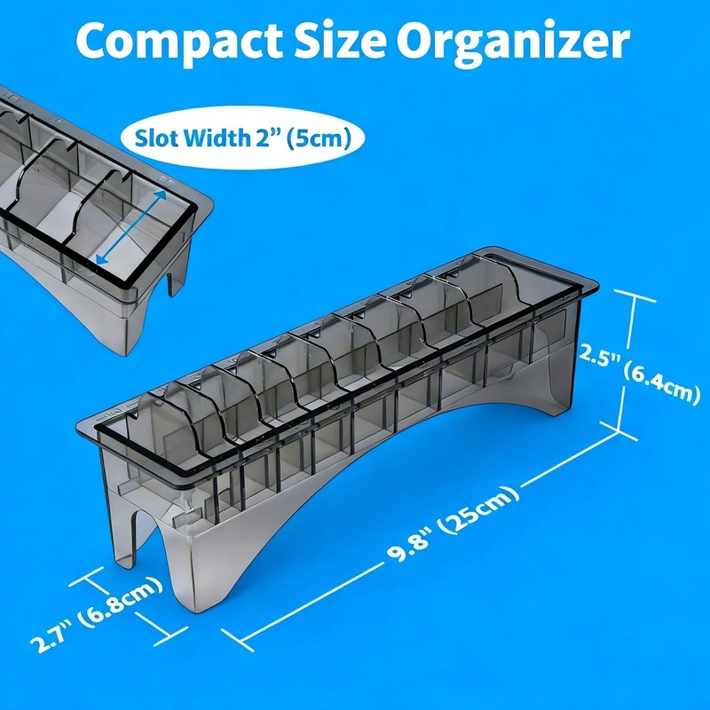 Perfitech Clipper Guard Holder Organizer with 10 Slots, Black, Sturdy