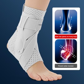 Hocafer Ankle Brace for Women & Men - Ankle Support Sprained Ankle Brace for Achilles,Tendon,Sprain,Injury Recovery,Ankle Support Brace for Running, Basketball, Football (Grey,S,Right)