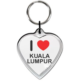 I Love Kuala Lumpur - Heart Shaped Keyring, clear