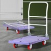 Foldable Shopping Cart Hand Truck - Purple Square Trolley (Medium/Large) Foldable Carrier
