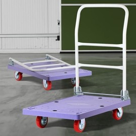 Foldable Shopping Cart Hand Truck - Purple Square Trolley (Medium/Large) Foldable Carrier