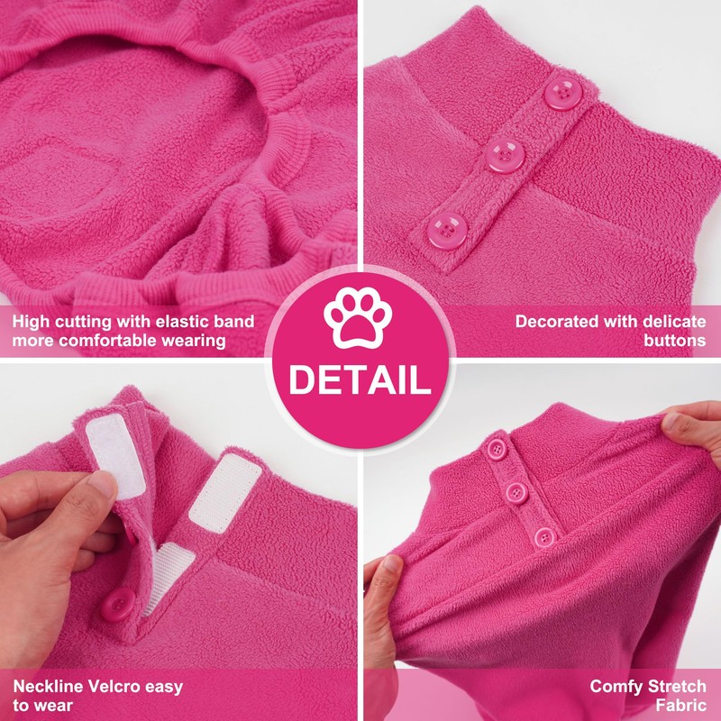 cyeollo Fleece Dog Pajamas Dog Pjs Jumpsuit Thermal Dogs Onesie