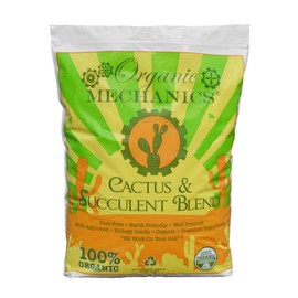 Organic Mechanics Cactus and Succulent Blend Potting Soil, 8 qt – Well-Drained Organic Mix that Enhances Plant and Root Growth with Biochar, Rice Hulls, and Worm Castings - Peat-Free & Eco-Friendly