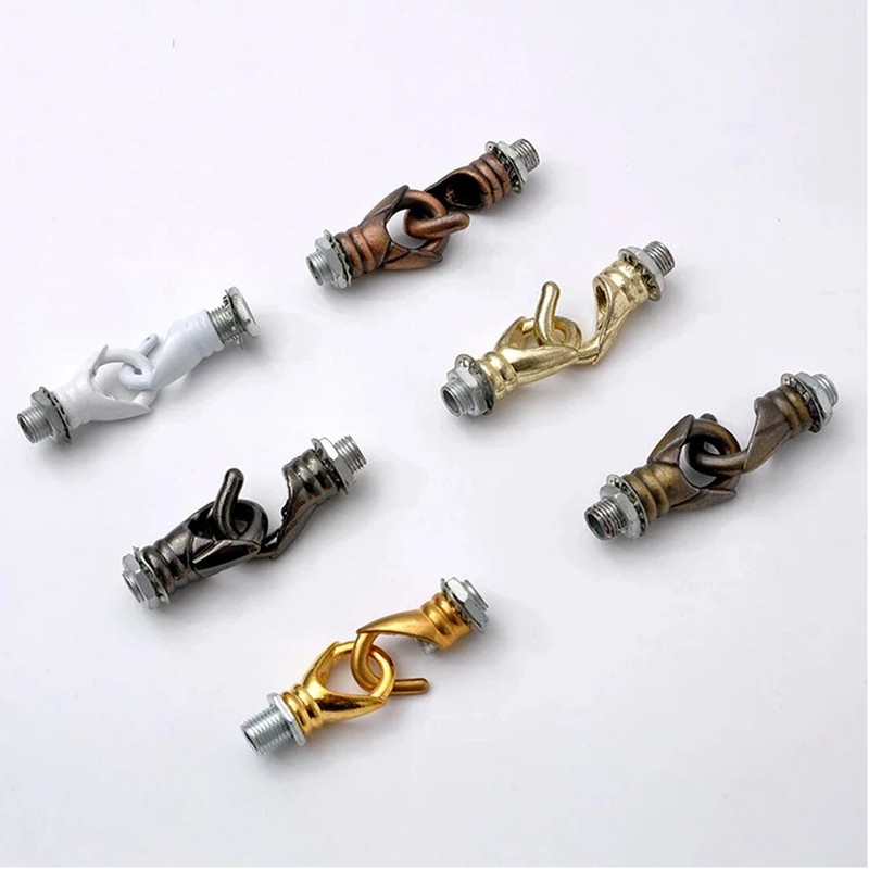 LEDSone 5 Pieces Mini Ceiling Hooks Antique Carving Design Safety