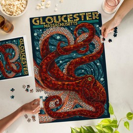 Gloucester, Massachusetts, Octopus Mosaic (1000 Piece Puzzle, Challenging Jigsaw Puzzle for Adults, Made in USA)