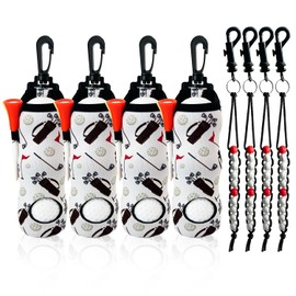 QQRASOAL 4 Set Golf Ball Holder Golf Ball Pouch with Tee Holder Keychain Belt Clip Hook Golf Tee Bag Golf Ball Carry Bag Golf & Bead Counter Golf Stroke Counter with Clip for Women Ladies Man