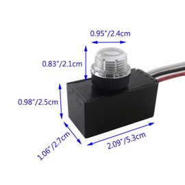 Proshopping DC 24V Photoelectric Switch for Outdoor, Dusk to Dawn Photocell Switch Auto On/Off, Hard-Wired Post Eye Light Control for Lighting Fixtures(24V DC, 6A)