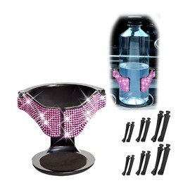 Adunsiaoto Car Drink Holder, Car Diamond-Encrusted Air Vent Cup Holder, Adjustable Car Air Vent Outlet Mount Cups Bottle Holder Bracket, Bling Bling Cars Cup Holders Expander Adapter(Pink)