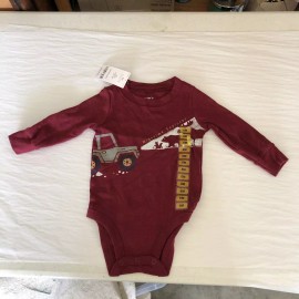 Carter's Carters Bodysuit Baby 6 Month  Burgundy Nighttime Explorer Long Sleeve  NEW