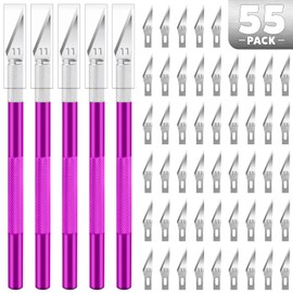 TIFICAL Exacto Knife, 55 PCS Exacto Knife Set, 5 Piece Craft Knife and 50 Additional SK5 Blades, Hobby Knife for Miniatures, Professional Exacto Knife for Crafting, Precision Knife for Crafts