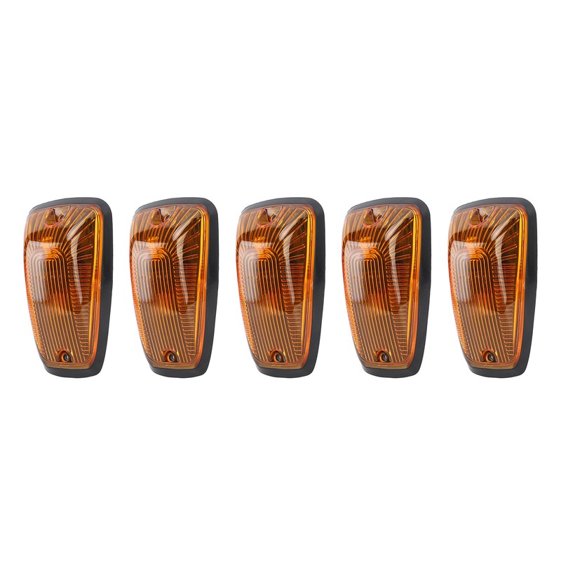 5Pcs Cab Marker Light Weatherproof Amber Teardrop Cab Top Running