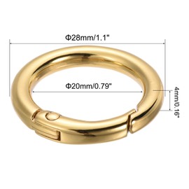 10Pcs Spring O Rings Clip Keychain, Round Snap Clip Gold Key Rings for Keychain Alloy Round Buckle Key Hook Purse Strap Extender Clip for Keys,Bag, Handbag, DIY Crafts Buckles (1 Inch)