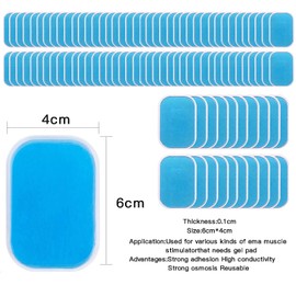 Ksvaye Pack of 60 EMS Gel Pad Replacement Abs Trainer Gel Pads Abs Six Pack Trainer Hydrogel Pads for EMS Training Device Abdominal Trainer Electric Muscle Stimulation (60 x 40 mm)