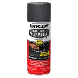 Rust-Oleum 344713 Automotive 2-In-1 Rust Reform & Seal Spray, 12 oz, Flat Black
