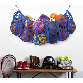 Sports Ball Storage Net Hammock for Garage Hanging Basket Organizer Net for Basketballs, Volleyballs Soccer Storage Rack Sport Equipment Organizer Storage Mesh