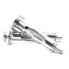 1/4" S x 2" Hollow Wall Anchor Combo (Phillips/Slotted) Pan Head Short Low Carbon Steel Zinc Plated Pk 50