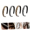 Vaguelly 4Pcs Leopard Wide Hair Hoops for Women Breathable Cloth