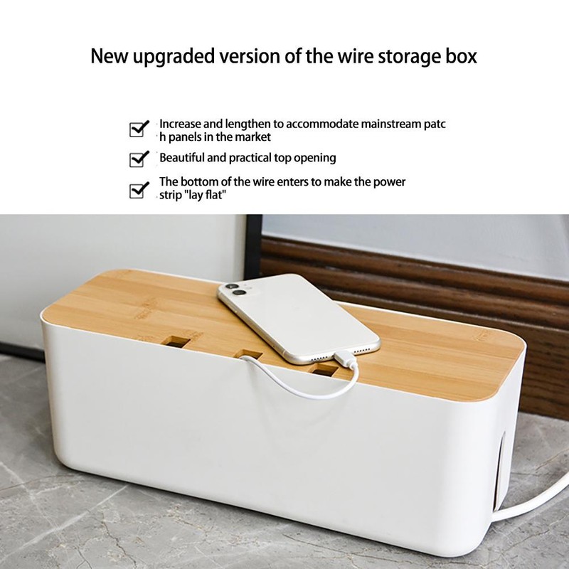 Cable Management Box Cord Organizer Box Hides Power Strips Behind