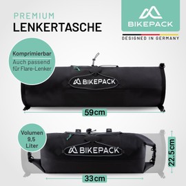 BIKEPACK Bicycle Bag Frame – Ideal Bicycle Bag, Frame Bag Bicycle for Road Bike & Mountain Bike – Top Tube Bag Perfect as Bikepacking Bags/Premium Bicycle Bags (Handlebar Bag)