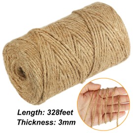 Vivifying 328 Feet Jute Twine, 3mm Jute Twine String for Climbing Plants, Gardening, Tomatoes, Bundling and Crafts