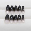IMSOHOT Black Press on Nails Long Coffin Fake Nails Gradient
