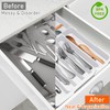Spaclear Adjustable Kitchen Utensil Organizer Plastic Silverware Drawer Organizer, Expandable