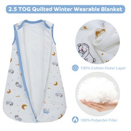 Baby Sleeping Bag Winter 2.5 TOG Sleeveless Warm Baby Winter Sleeping Bag Soft Baby Sleeping Bag Newborn 0-18 Months, blue