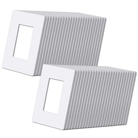 (50 Pack) BESTTEN USWP6 Matte Snow White Screwless Wall Plate, 1 Gang Switch Plate, Decorator Receptacle Outlet Cover, H4.69” x W2.91”