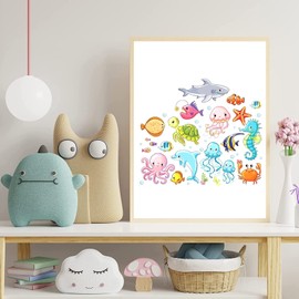 cersaty® 16 Species Metal Embossing Stencils, Cutting Stencils, Silver Cutting Dies for DIY Scrapbooking Cards Craft Gift Home Decoration (Various Sea Animals)