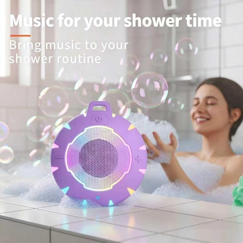 HEYSONG Waterproof Shower Bluetooth Speaker, Durable & Portable with Clear