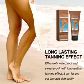 2PCS Waterproof Leg Makeup with Tanning Effect – Full Coverage Body Concealer for Veins & Scars, Natural-Looking Bronzing Cream, Sweat-Resistant & Streak-Free Blendable Foundation (Bronze)