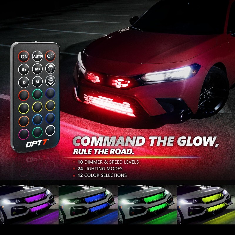 OPT7 Aura Pro RGB LED Grille Lights with App &