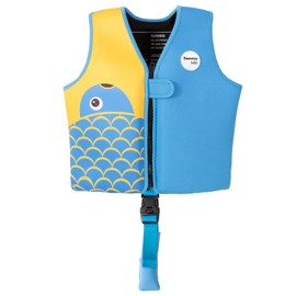 BEEWAY Swim Vest - Swim Jacket for Kids (6-8yrs) / Buoyancy Aid for Swimming with Removeable Floats and Safety Strap & Buckle